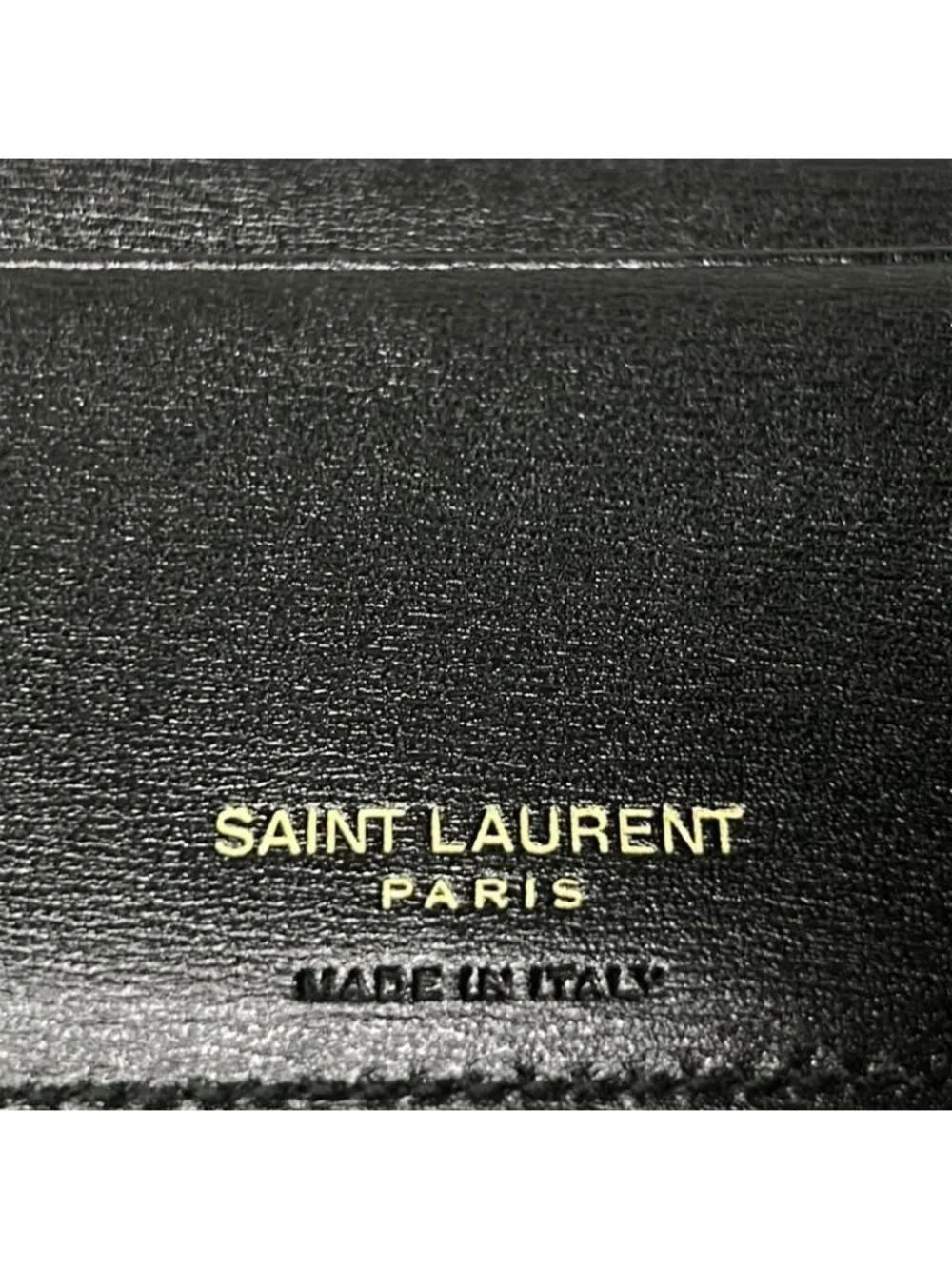 Saint Laurent Paris Bifold Wallet Black Gold Ysllogo Leather - Picture 5 of 12